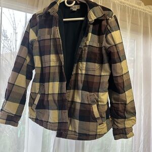 Carhartt Brown and Tan Plaid Shirt Jacket